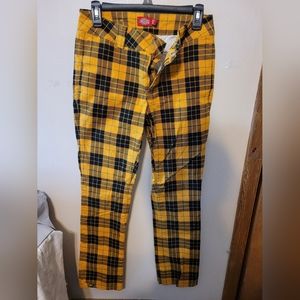 Dickies Yellow Plaid Straight Jeans